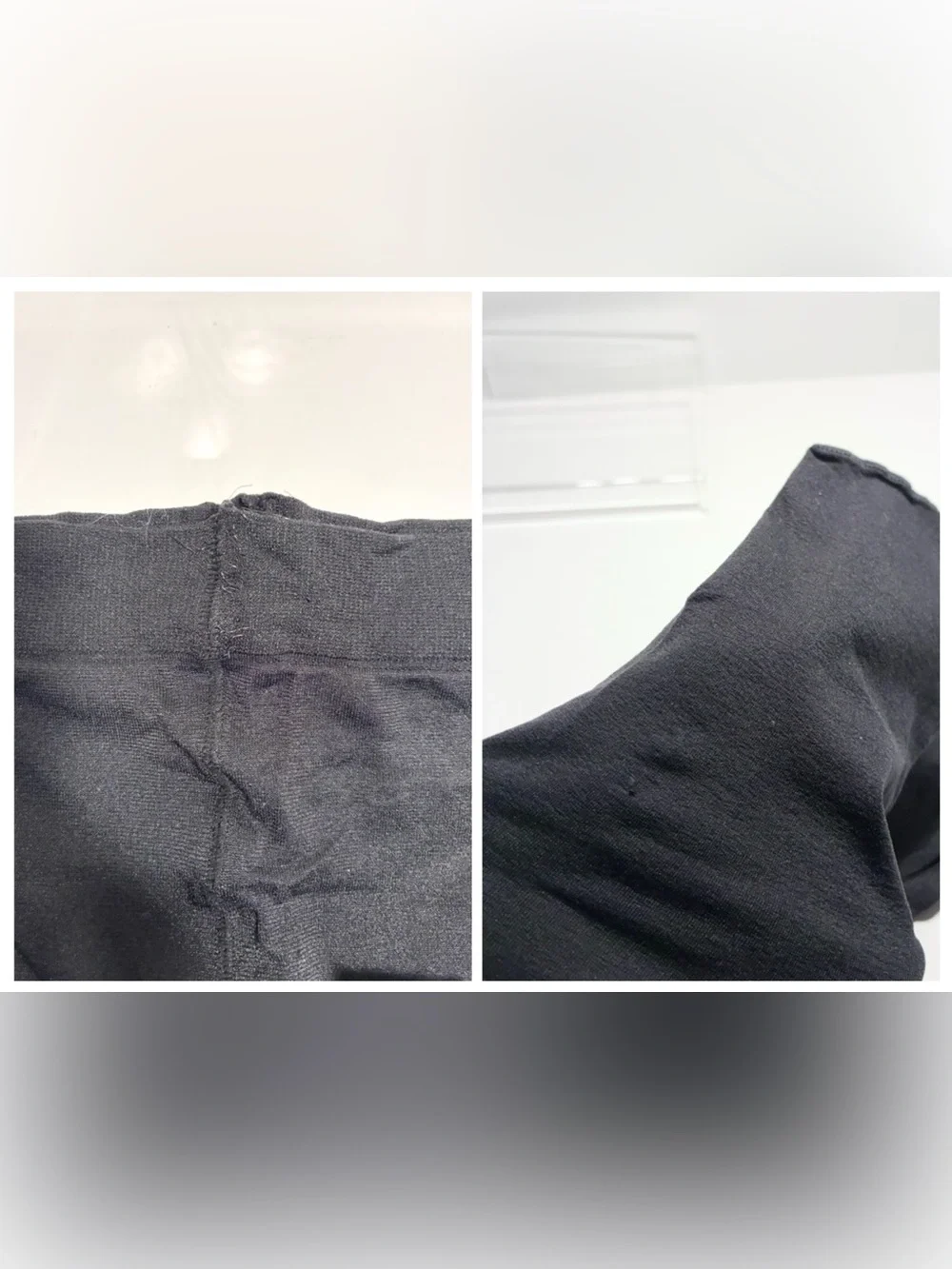 6 Pair Black Opaque Tights Lot: 1 Diamond Pattern, 5 Vintage Smooth, Size M/L
